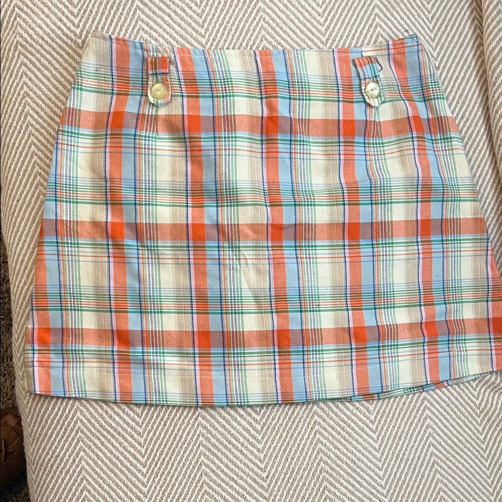 Free People vintage Colorful Plaid Mini Skirt